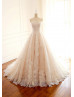 Strapless Sweetheart Neck Ivory Lace Wedding Dress